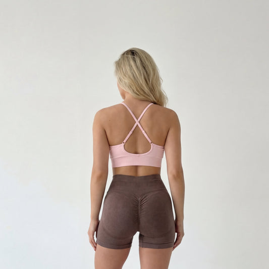 Stonewash Scrunch Seamless Shorts (Cocoa)